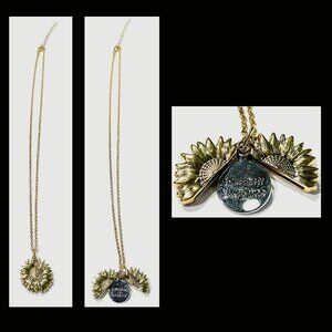 “YOU ARE MY SUNSHINE” SUNFLOWER HIDDEN MESSAGE GOLD TONE NECKLACE